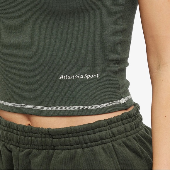Adanola Contrast Stitch Tank in Dark Olive XS - Picture 2 of 6